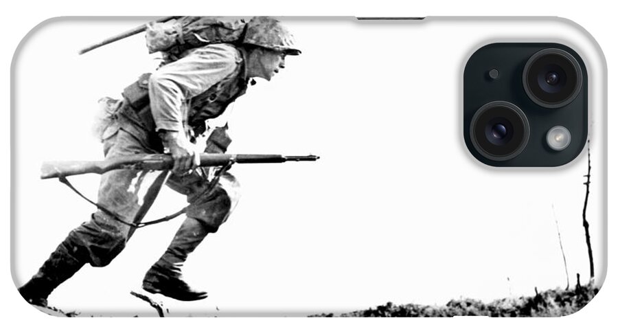 Wwii Marines iPhone Case featuring the photograph WWII Marine Crosses Death Valley Okinawa by Historic Image