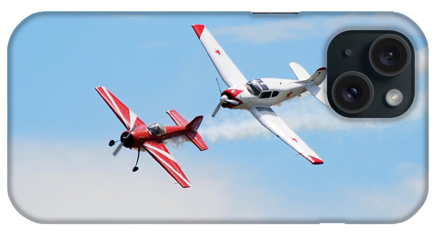 Airplanes iPhone Case featuring the photograph Yak 55 and Yak 18 by Larry Keahey