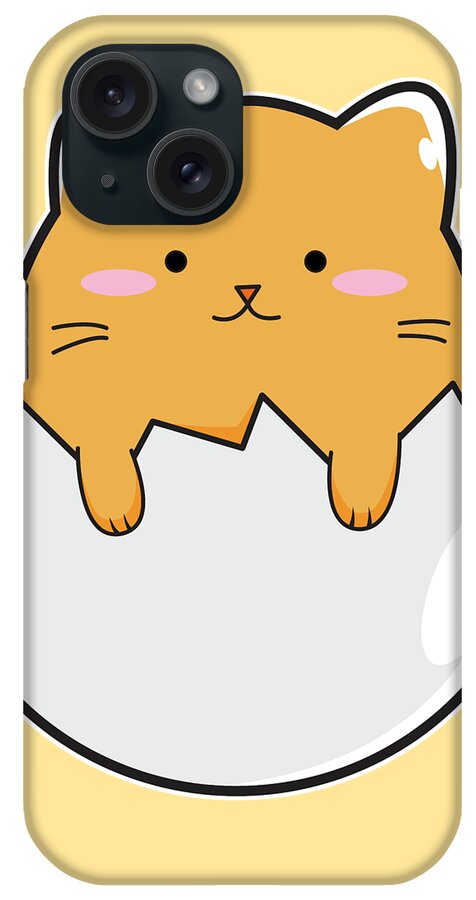 America iPhone Case featuring the digital art Yellow Cat Egg by Catifornia Shop