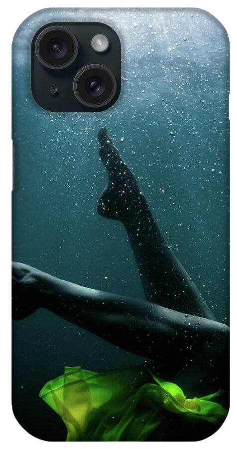Underwater iPhone Case featuring the photograph Yellow Dress Dancing by Nicklas Gustafsson