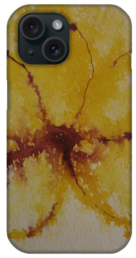 Yellow iPhone Case featuring the drawing Yellow Flower by AJ Brown