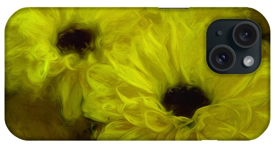 Flower iPhone Case featuring the painting Yellow mums by Lilia S