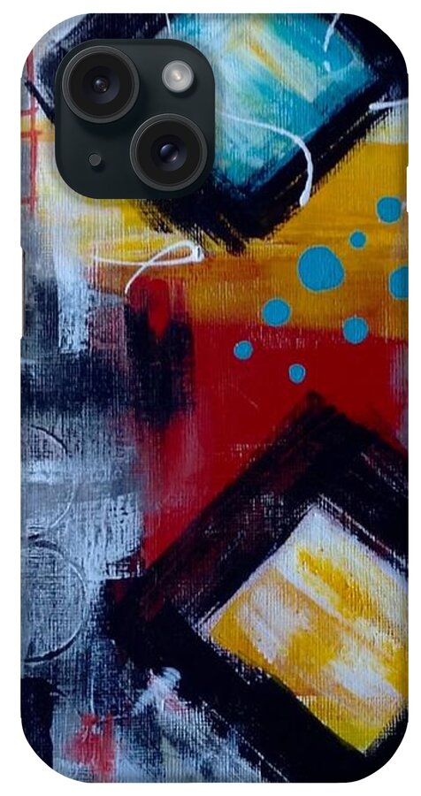 Abstractart iPhone Case featuring the painting Yellow Square by Suzzanna Frank