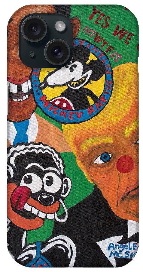 Politics iPhone Case featuring the painting Yes We Can't by Dean Robinson