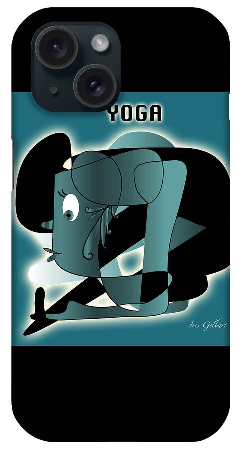 Jumble iPhone Case featuring the digital art Yoga 2 by Iris Gelbart