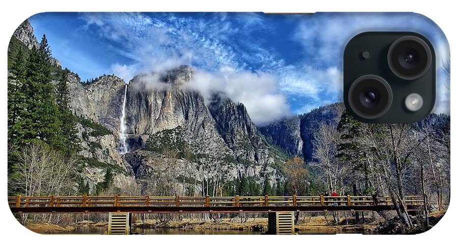 Yosemite iPhone Case featuring the photograph Yosemite Falls - Swinging Bridge by Alex Morales