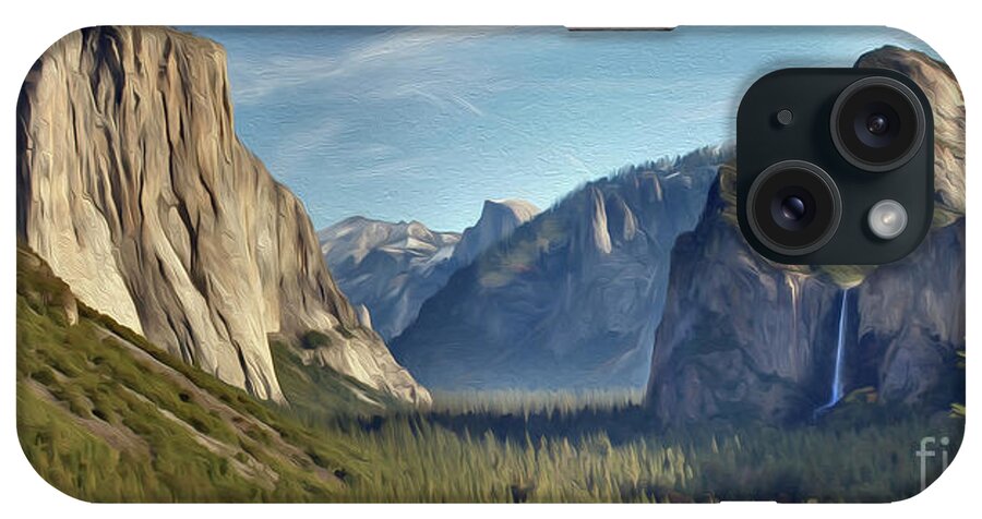 Yosemite iPhone Case featuring the digital art Yosemite Falls by Walter Colvin