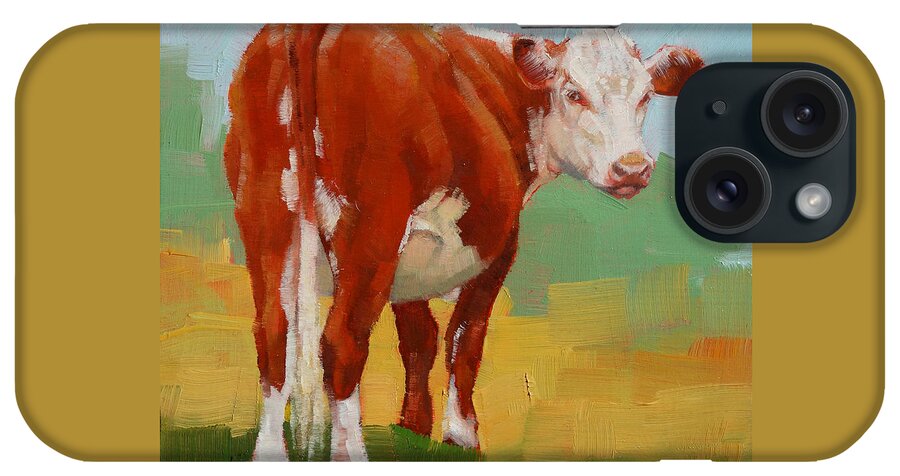 Cow iPhone Case featuring the painting Young Cow by Margaret Stockdale