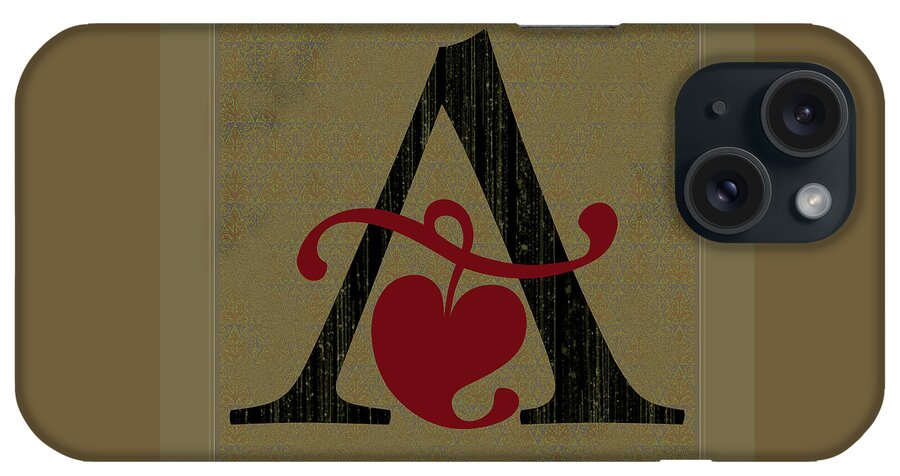 A iPhone Case featuring the digital art Your name - ' A ' Monogram by Attila Meszlenyi