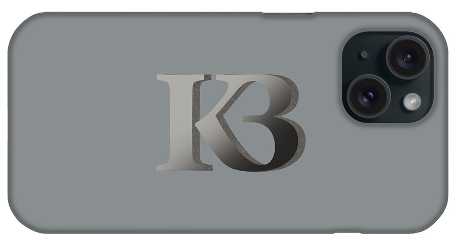 K iPhone Case featuring the digital art Your Name - K B Monogram 2 by Attila Meszlenyi
