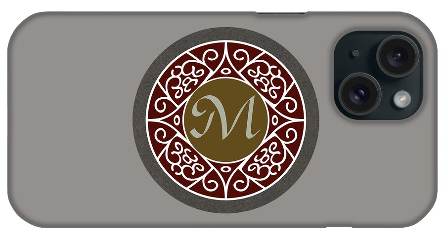 M iPhone Case featuring the digital art Your name - M Monogram 2 by Attila Meszlenyi