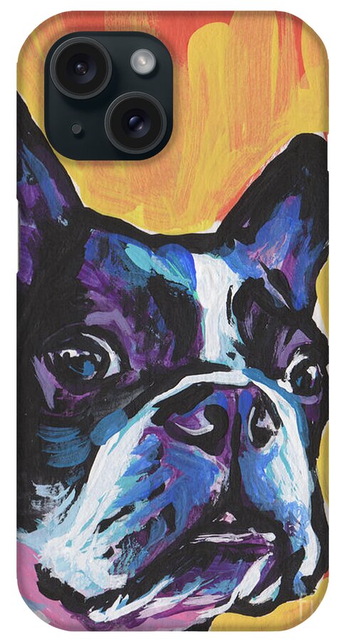 Boston Terrier iPhone Case featuring the painting You're My Boss by Lea