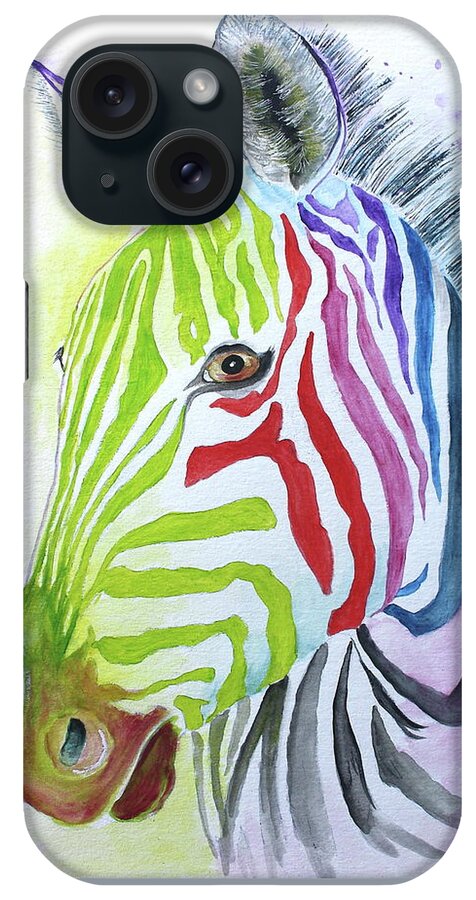  iPhone Case featuring the painting My Polychromatic Friend by Barbara Teller