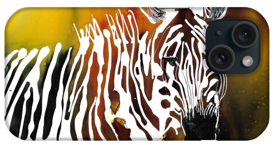 Zebra iPhone Case featuring the painting Zebra Boy 2 by Bonny Butler