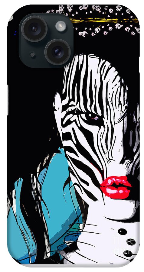 Zebra iPhone Case featuring the digital art Zebra Girl Pop Art by Alicia Hollinger