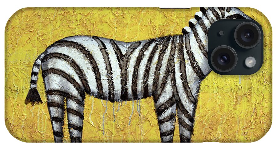Abstract iPhone Case featuring the painting Zebra by Kelly King