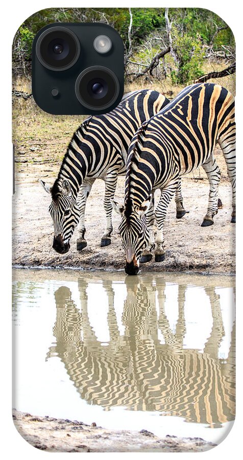 Africa iPhone Case featuring the photograph Zebra Reflections by Jennifer Ludlum