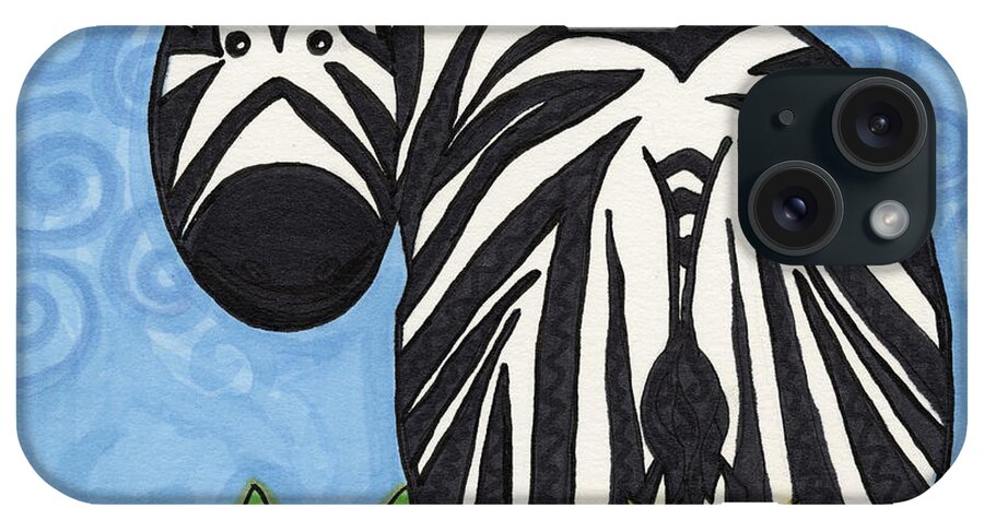 Jungle Animals iPhone Case featuring the painting Zebra by Vicki Baun Barry
