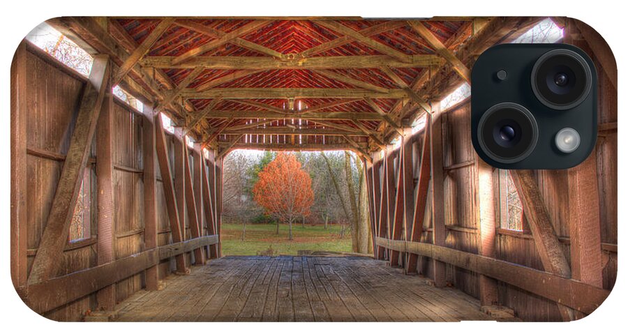 Bridge iPhone Case featuring the photograph Sycamore Park Covered Bridge by Sharon McConnell