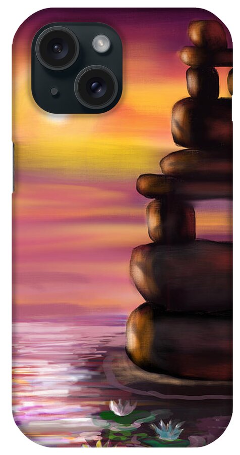 Zen iPhone Case featuring the digital art Zen Sunset by Serenity Studio Art