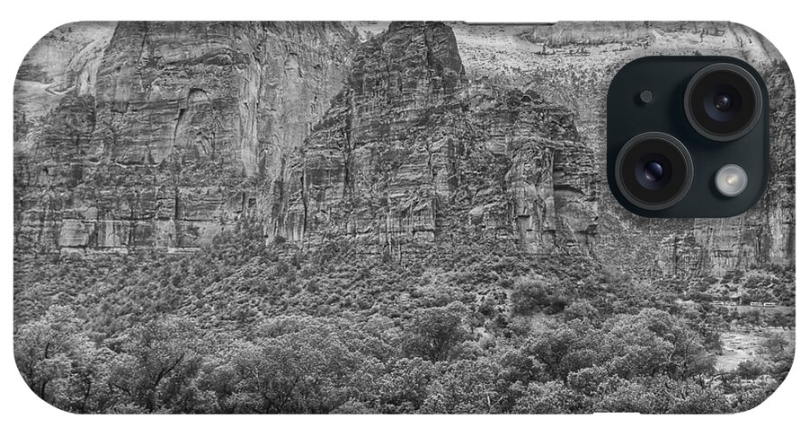 Photography iPhone Case featuring the photograph Zion Canyon Monochrome by Dan Miller