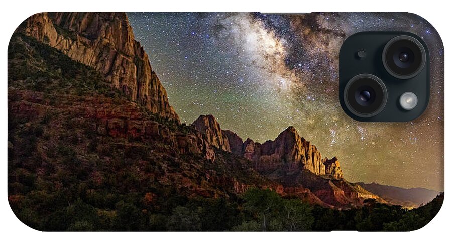 Milky Way iPhone Case featuring the photograph Zion from the Bridge by David Soldano