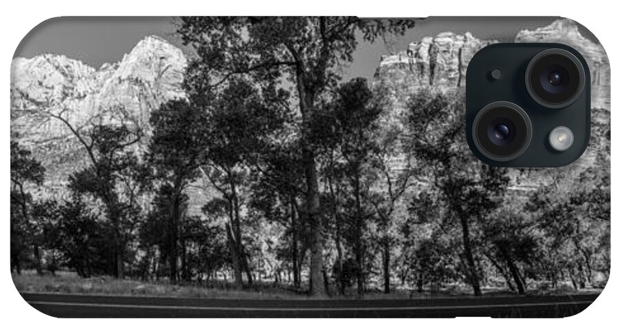 Zion National Park iPhone Case featuring the photograph Zion Pano with road by John McGraw