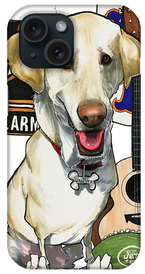 Pet Portrait iPhone Case featuring the drawing Zito 3296 by John LaFree