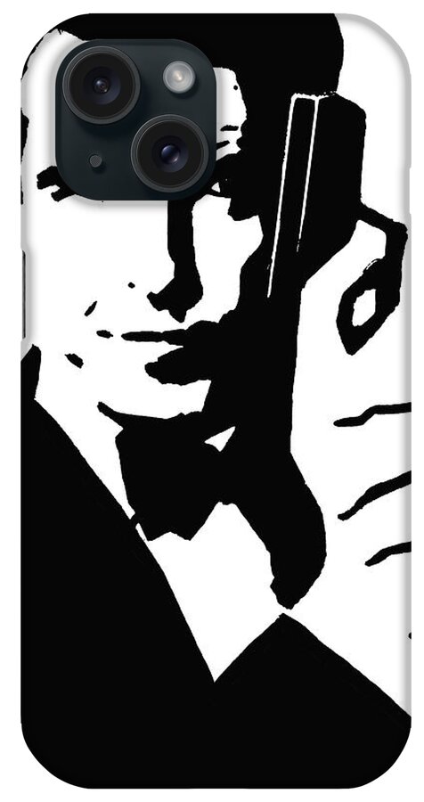 007 iPhone Case featuring the drawing 007 - Pierce Brosnan by Masha Batkova