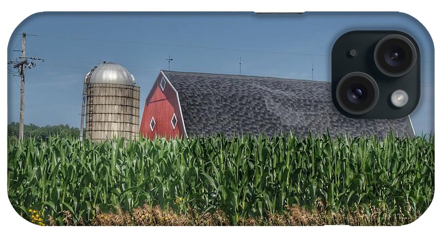 Barn iPhone Case featuring the photograph 0359 - North Lake Pleasant Red Above the Corn by Sheryl L Sutter