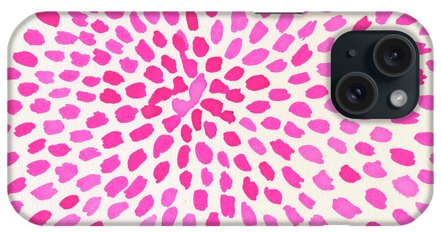 058 Pink Burst iPhone Case featuring the painting 058 Pink Burst by Fernanda Franco