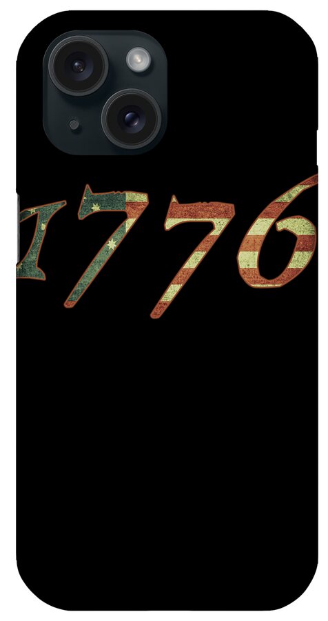 Funny iPhone Case featuring the digital art 1776 Declaration of Independence US Flag by Flippin Sweet Gear