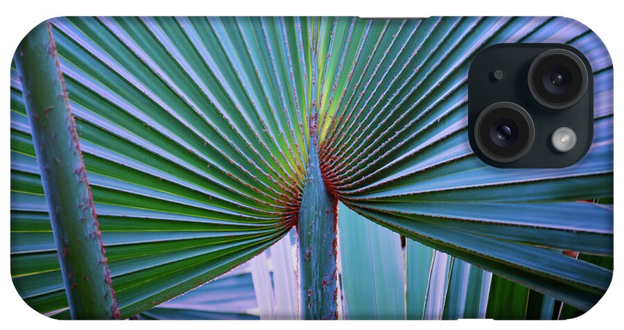 Art Palm Leaf iPhone Case featuring the photograph 7 Abstract Art Palm Leaf #1 by Anthony Paladino