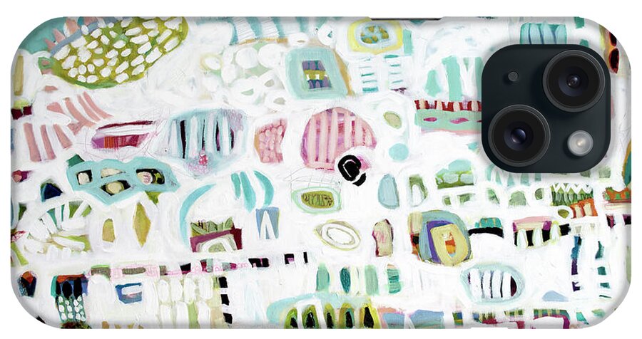 Abstract iPhone Case featuring the painting Abstract White #1 by Karen Fields