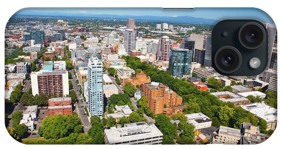 Scenics iPhone Case featuring the photograph Aerial View Of Portland #1 by Craig Tuttle / Design Pics