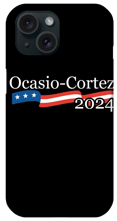 Socialism iPhone Case featuring the digital art Alexandria Ocasio Cortez 2024 #1 by Flippin Sweet Gear