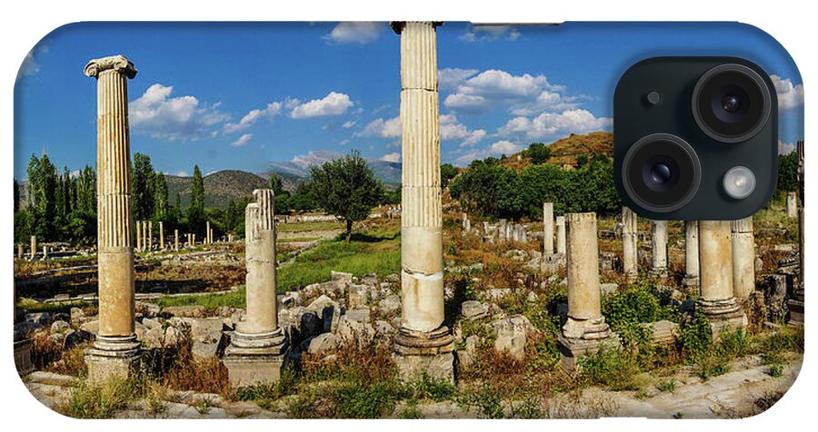 Aphrodisias iPhone Case featuring the photograph Ancient agora with Dorian columns #1 by Steve Estvanik