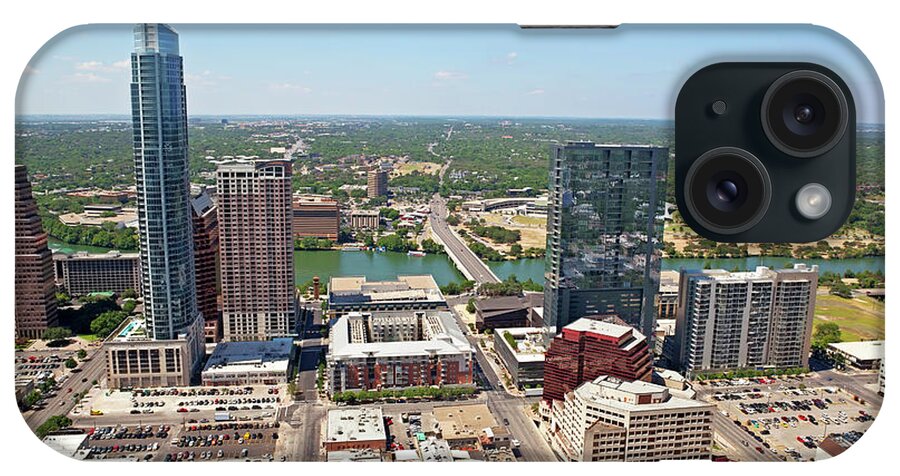 Treetop iPhone Case featuring the photograph Austin Texas Aerial Of A Cityscape #1 by Jodijacobson
