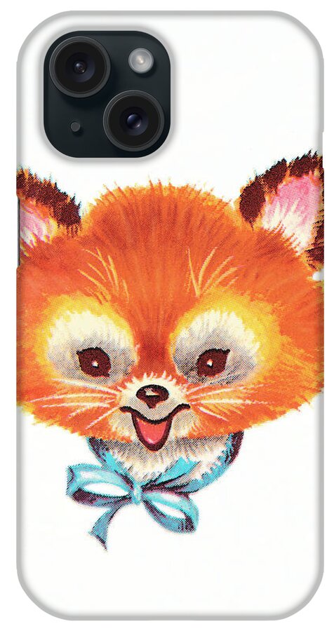 Animal iPhone Case featuring the drawing Baby fox #1 by CSA Images