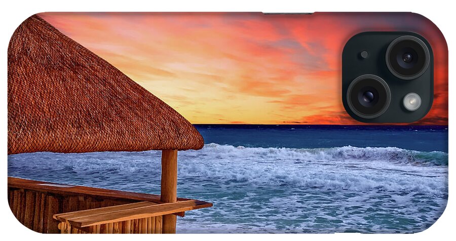 Outdoors iPhone Case featuring the photograph Beach Hut and Stormy Sea #1 by Darryl Brooks