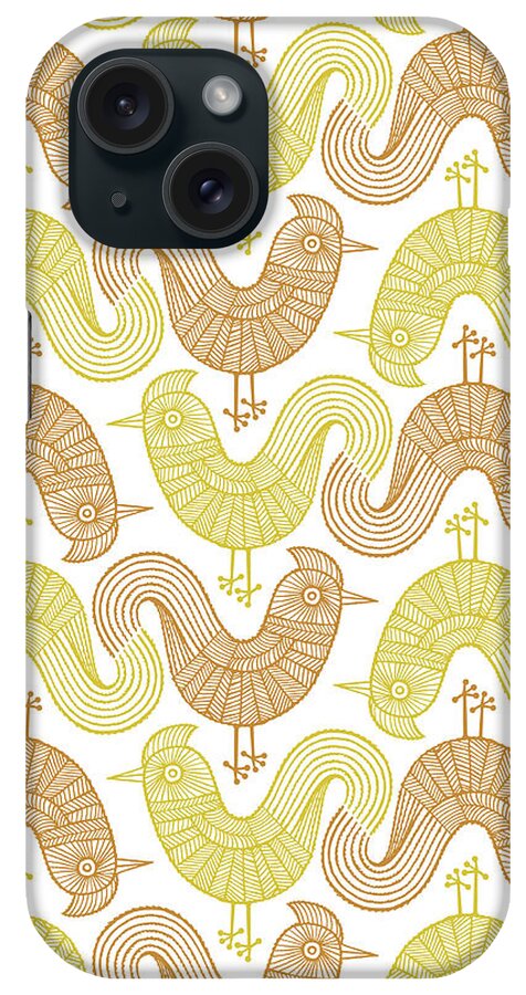 Animal iPhone Case featuring the drawing Bird Pattern #1 by CSA Images