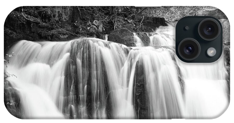 Smoky Mountains iPhone Case featuring the photograph Black And White Waterfall #2 by Phil Perkins