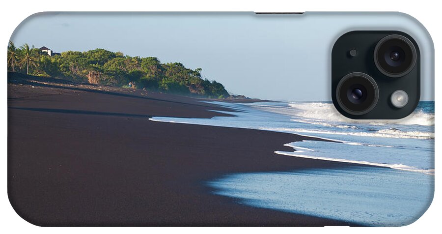 Long iPhone Case featuring the photograph Black Sand Beach #1 by Davorlovincic