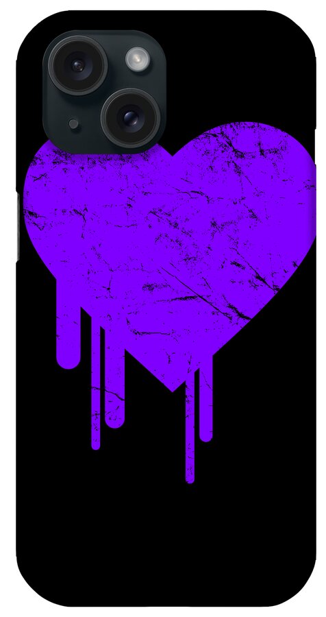Cool iPhone Case featuring the digital art Bleeding Purple Heart #1 by Flippin Sweet Gear