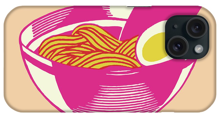 Bowl iPhone Case featuring the drawing Bowl of Noodles #1 by CSA Images