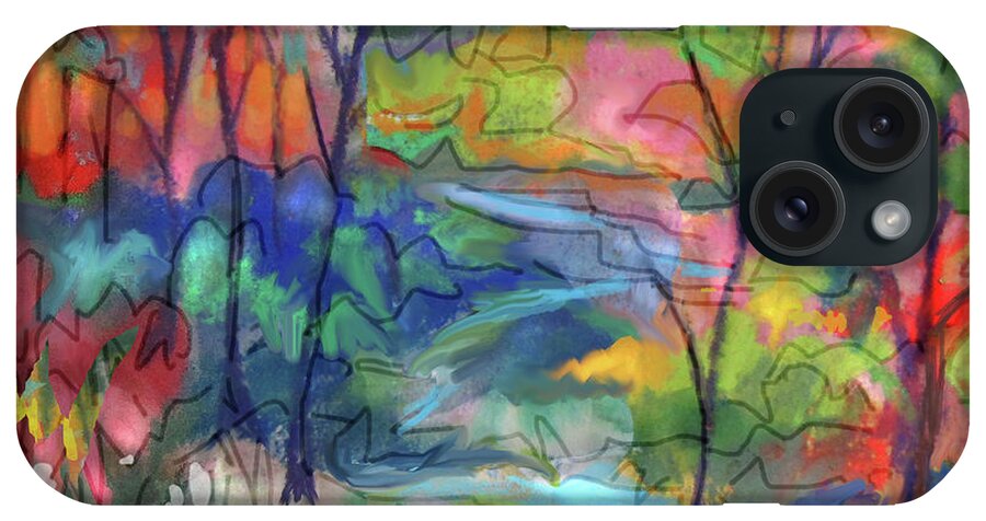 Colorful Landscape iPhone Case featuring the painting Bright Country #2 by Jean Batzell Fitzgerald