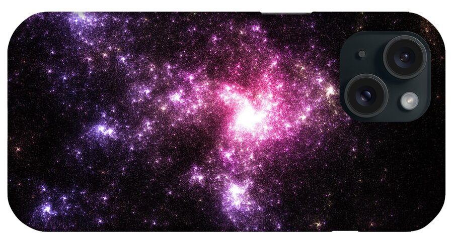 Black Color iPhone Case featuring the photograph Bright Space Galaxy #1 by Sololos