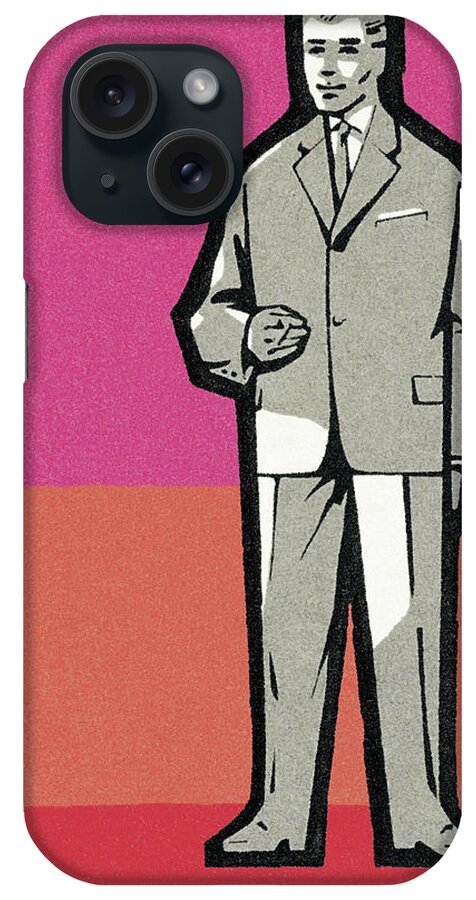 Adult iPhone Case featuring the drawing Businessman #1 by CSA Images