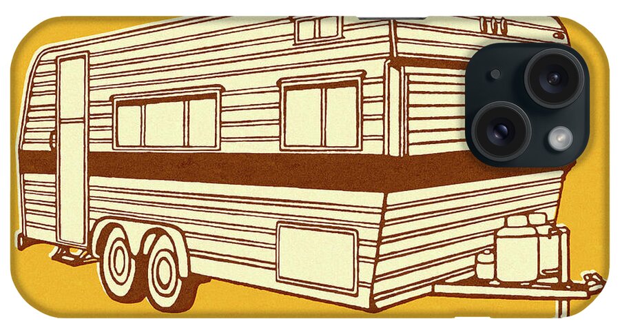 Adventure iPhone Case featuring the drawing Camper Trailer #1 by CSA Images
