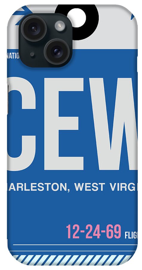 Vacation iPhone Case featuring the digital art CEW Charleston Luggage Tag I #1 by Naxart Studio